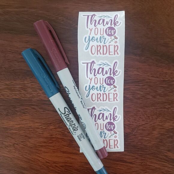 40 PIECE SHIPPING BUNDLE  POLYMAILERS HANDCRAFTED THANK YOU CARDS STICKERS - Picture 3 of 7